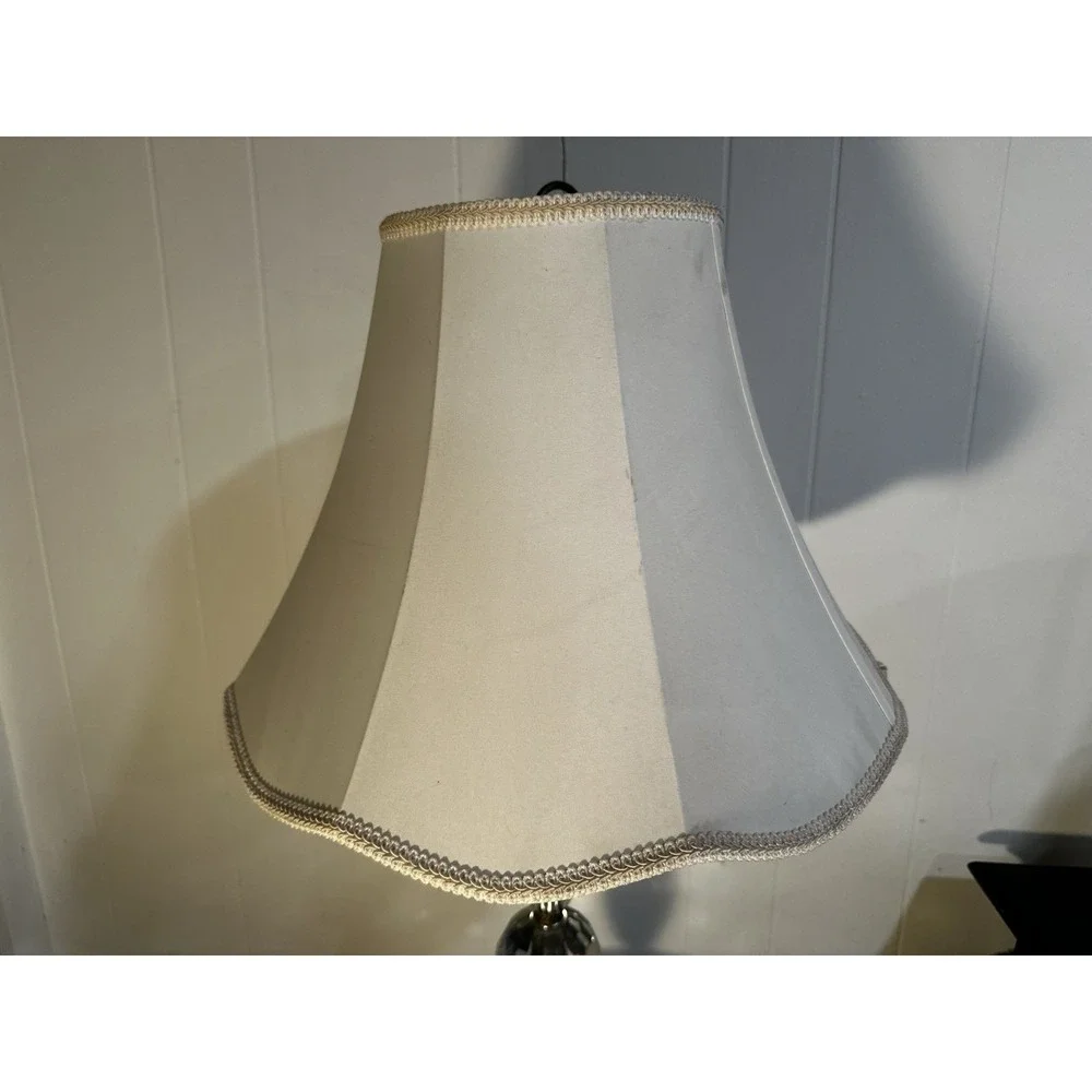 Antique Hollywood Regency Crystal Lamp Stacked Berger‎ Swivel W/ Filigree Base